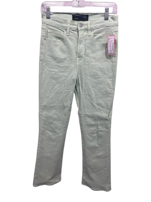 Veronica Beard Jeans Size 27 Light Lime Green Cotton Denim Straight Leg Jeans Light Lime Green / 27