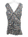 Veronica Beard Size 6 White, Blue, Pink Cotton Floral Rouched Double V Dress White, Blue, Pink / 6