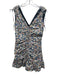 Veronica Beard Size 6 White, Blue, Pink Cotton Floral Rouched Double V Dress White, Blue, Pink / 6