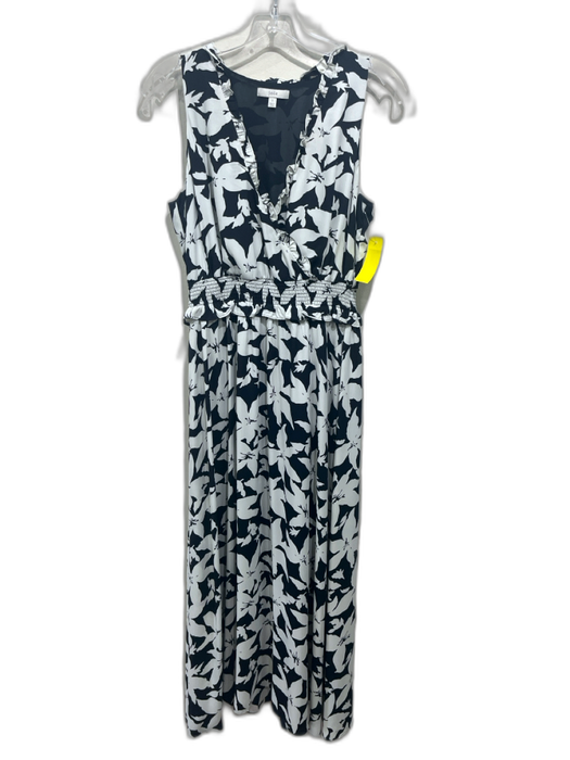 Joie Size S White & Black Polyester Surplice Sleeveless All Over Print Dress White & Black / S