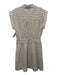Veronica Beard Size 6 White & Brown Cotton Short Sleeve Stripe Button Up Dress White & Brown / 6