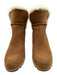 Ugg Shoe Size 10 Brown Leather Upper Suede Shearling Lined Wedge Ankle Boots Brown / 10