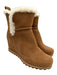 Ugg Shoe Size 10 Brown Leather Upper Suede Shearling Lined Wedge Ankle Boots Brown / 10