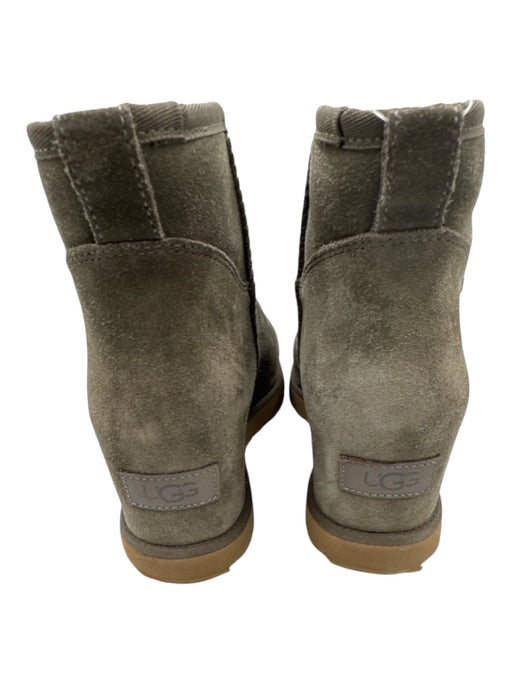 Ugg Shoe Size 10 Taupe Gray Leather Upper Suede Shea Butter Mask Wedge Boots Taupe Gray / 10