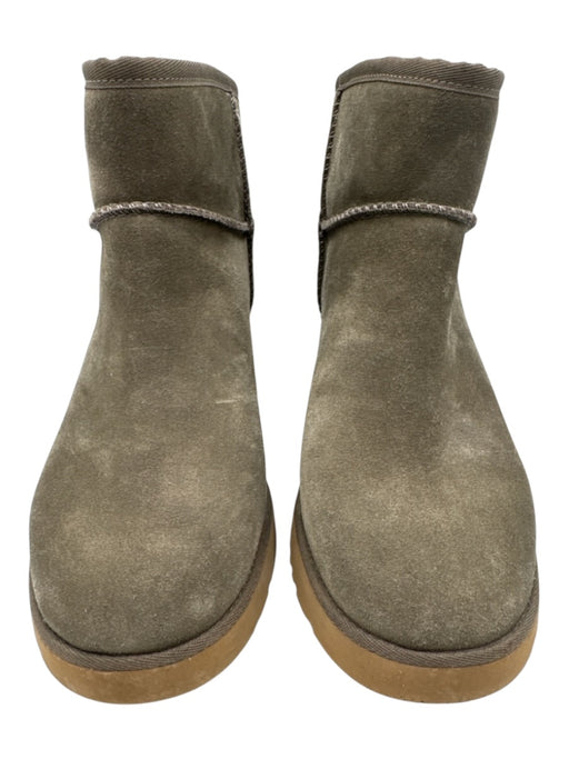 Ugg Shoe Size 10 Taupe Gray Leather Upper Suede Shea Butter Mask Wedge Boots Taupe Gray / 10
