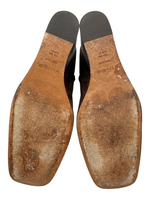 Vince Shoe Size 10 Dusty Brown Leather Upper Suede Side Zip Square Toe Boots Dusty Brown / 10