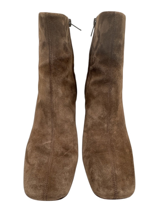 Vince Shoe Size 10 Dusty Brown Leather Upper Suede Side Zip Square Toe Boots Dusty Brown / 10