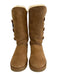 Ugg Shoe Size 10 Brown Leather Upper Suede Button Detail Shearling Lined Boots Brown / 10