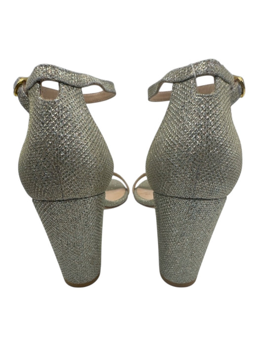 Stuart Weitzman Shoe Size 10 Gold & Silver textile upper Shimmer Glitter Sandals Gold & Silver / 10