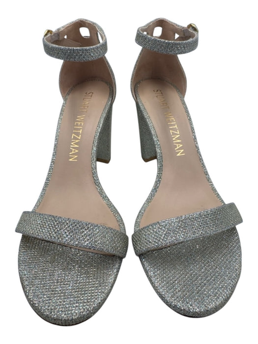 Stuart Weitzman Shoe Size 10 Gold & Silver textile upper Shimmer Glitter Sandals Gold & Silver / 10