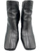 Vince Shoe Size 10 Black Leather Upper Wedge Side Zip Square Toe Ankle Boots Black / 10