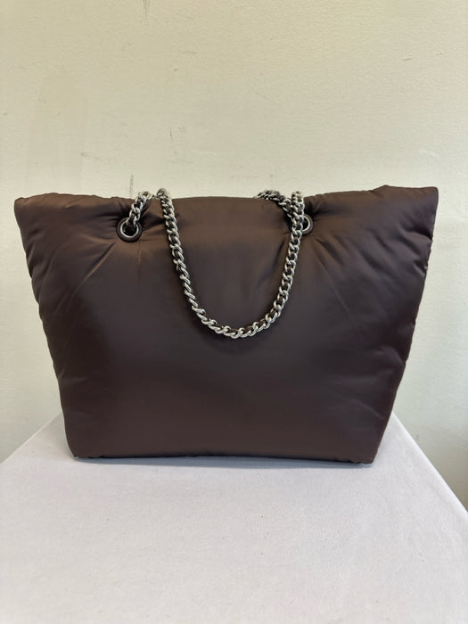 Tory Burch Burgundy Red Nylon Magnetic Closure Puffer Bag