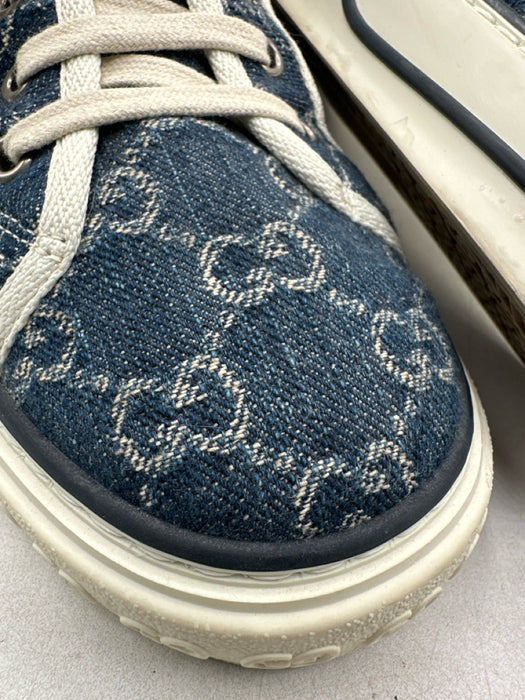 Gucci Shoe Size 10 Blue Canvas Guccissima Sneaker Men's Shoes