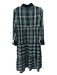 Tuckernuck Size XL Green, White & Black Cotton Long Sleeve Plaid Collar Dress Green, White & Black / XL