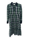 Tuckernuck Size XL Green, White & Black Cotton Long Sleeve Plaid Collar Dress Green, White & Black / XL