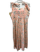 Gal Meets Glam Size 16 Pink & Multi Cotton Tie Shoulder Floral Ruched Maxi Dress Pink & Multi / 16