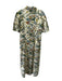 Tuckernuck Size XL Beige, Green & Red Cotton Botanical Short Puff Sleeve Dress Beige, Green & Red / XL