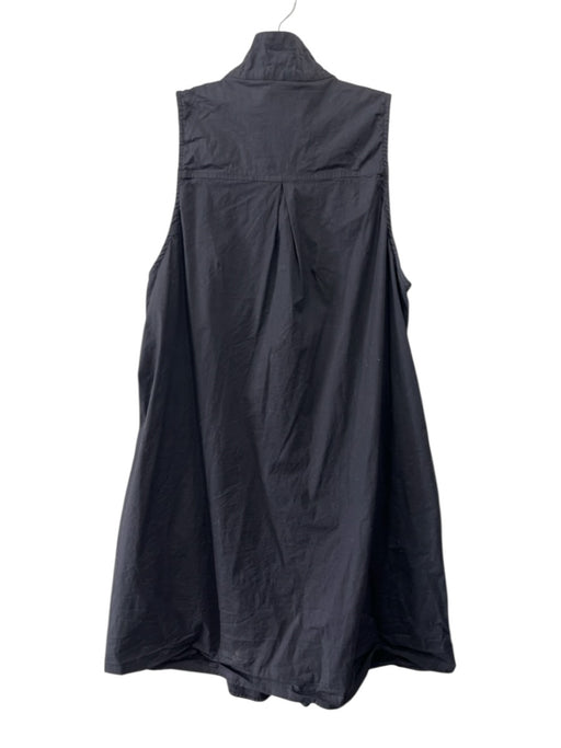 Tuckernuck Size XL Black Cotton Blend Sleeveless Button Front Collared Dress Black / XL