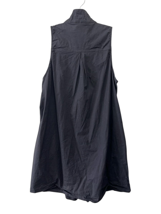 Tuckernuck Size XL Black Cotton Blend Sleeveless Button Front Collared Dress Black / XL