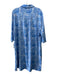 Persifor Size XL Blue & White Polyamide Blend Botanical 1/2 Sleeve Dress Blue & White / XL
