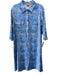 Persifor Size XL Blue & White Polyamide Blend Botanical 1/2 Sleeve Dress Blue & White / XL