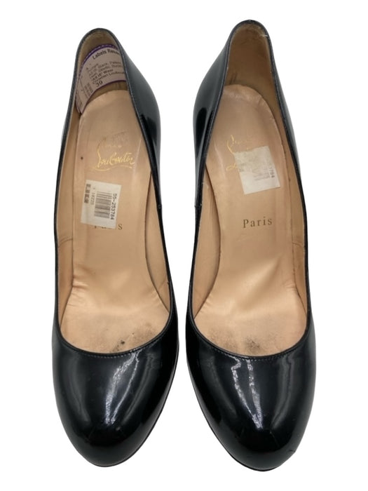 Christian Louboutin Shoe Size 39 Black Patent Almond Toe Closed Heel Pumps Black / 39