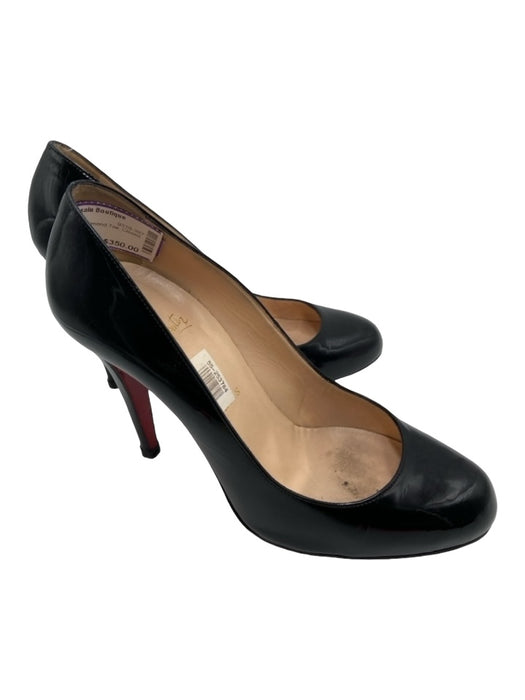 Christian Louboutin Shoe Size 39 Black Patent Almond Toe Closed Heel Pumps Black / 39