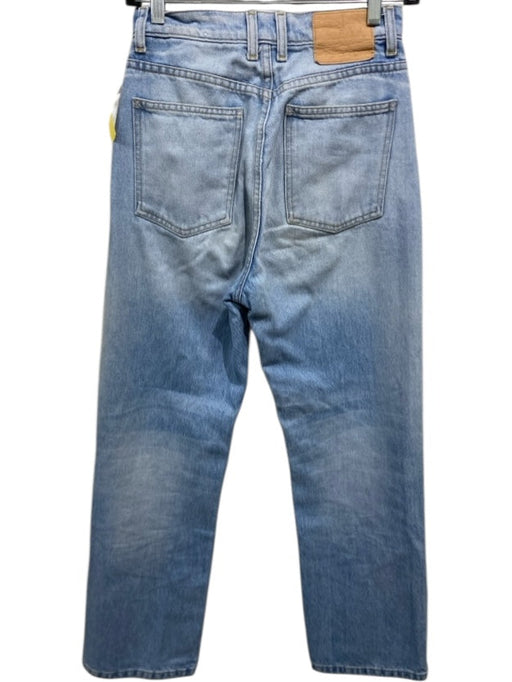 B Sides Size 25 Light Wash Cotton Zip & Button Wide Leg Cropped High Rise Jeans Light Wash / 25