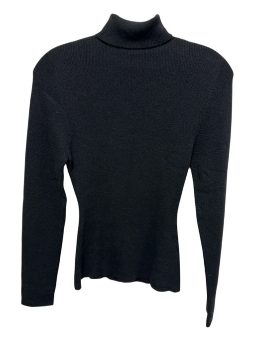 The Elder Statesman Size S Black Cashmere & Silk Knit Turtle Neck Sweater Black / S