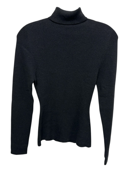 The Elder Statesman Size S Black Cashmere & Silk Knit Turtle Neck Sweater Black / S