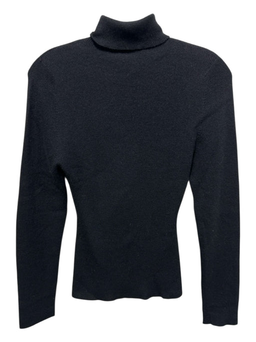 The Elder Statesman Size S Black Cashmere & Silk Knit Turtle Neck Sweater Black / S