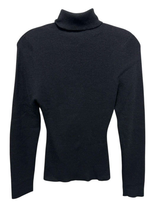 The Elder Statesman Size S Black Cashmere & Silk Knit Turtle Neck Sweater Black / S