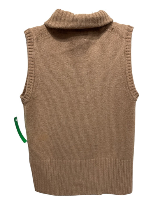 Veronica Beard Size XS Beige Cashmere Knit Turtleneck Vest Beige / XS