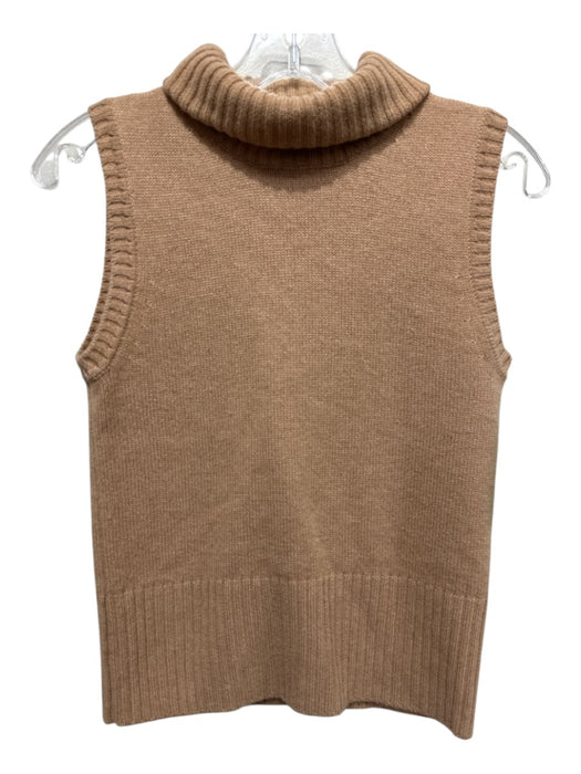 Veronica Beard Size XS Beige Cashmere Knit Turtleneck Vest Beige / XS