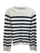La Ligne Size S Cream & Blue Cashmere & Lycra Striped Button Up Cardigan Sweater Cream & Blue / S