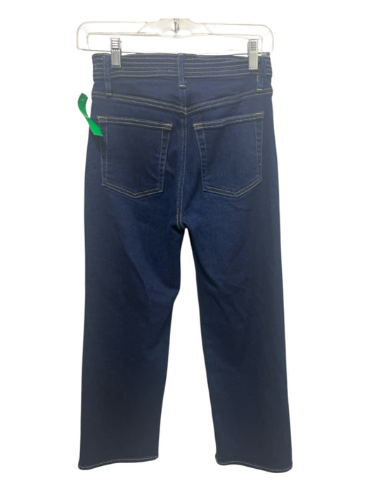 Frame Size 26 Dark Wash Cotton Denim High Rise Zip Fly Contrast Stitching Jeans Dark Wash / 26