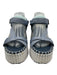 Chloe Shoe Size 39 Mixed Blues & White textile upper Velcro Ankle Sandals Mixed Blues & White / 39