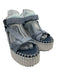Chloe Shoe Size 39 Mixed Blues & White textile upper Velcro Ankle Sandals Mixed Blues & White / 39