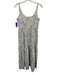 Coco Shop Size S White & Blue Cotton Botanical Print Sleeveless Tie Detail Dress White & Blue / S