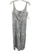 Coco Shop Size S White & Blue Cotton Botanical Print Sleeveless Tie Detail Dress White & Blue / S