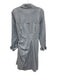 Vince Size S Blue & White Cotton Blend Striped Long Sleeve Wrap Collared Dress Blue & White / S