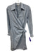 Vince Size S Blue & White Cotton Blend Striped Long Sleeve Wrap Collared Dress Blue & White / S
