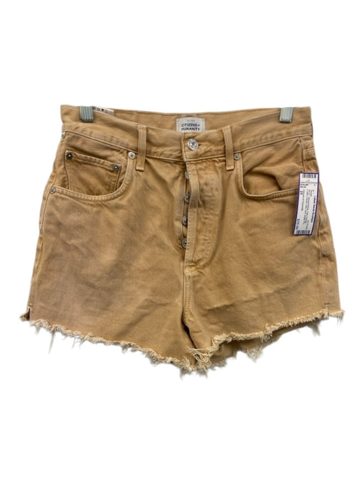 Citizens of Humanity Size 25 Pale Orange Cotton Denim Raw Hem Button Fly Shorts Pale Orange / 25