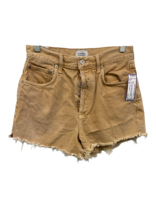 Citizens of Humanity Size 25 Pale Orange Cotton Denim Raw Hem Button Fly Shorts Pale Orange / 25