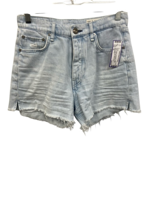 Rag & Bone Size 25 Light Wash Cotton Denim Raw Hem Button Fly Cutoff Shorts Light Wash / 25