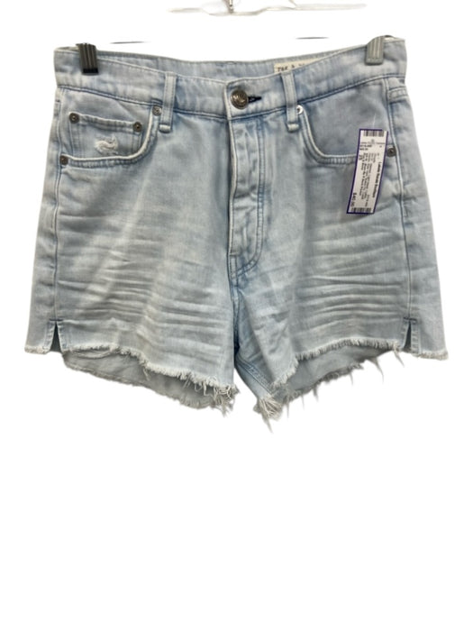 Rag & Bone Size 25 Light Wash Cotton Denim Raw Hem Button Fly Cutoff Shorts Light Wash / 25