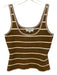 La Ligne Size S Brown & White Missing Fabric Tag Ribbed Knit Stripe Tank Top Brown & White / S