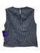 Loretta Caponi Firenze Size S Navy Blue & White Cotton Chambray Striped Top Navy Blue & White / S