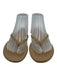 Tkees Shoe Size 9 Beige Leather Upper Thong Flat Flip Flop Round Toe Sandals Beige / 9