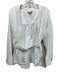 Rowie Size XS/S Cream & Tan Cotton Contrast Stitch Open Front Side Slit Jacket Cream & Tan / XS/S